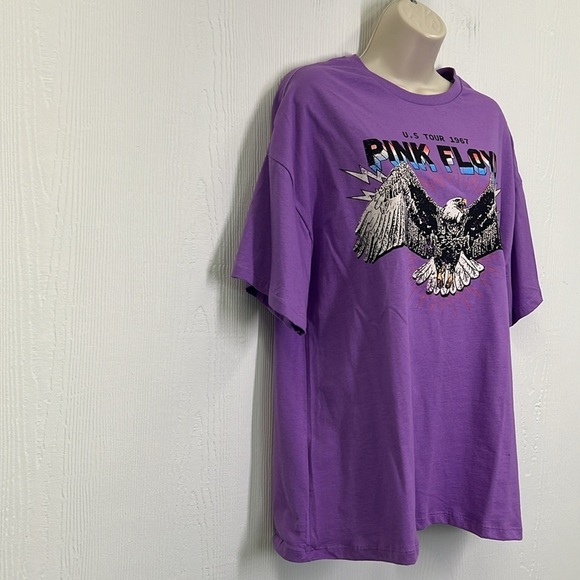 Pink Floyd - NWT US Tour 1967 Bald Eagle Graphic Oversized T Shirt  Size XS - Picture 4 of 10